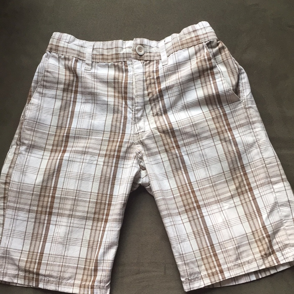 Boys Burnside plaid shorts